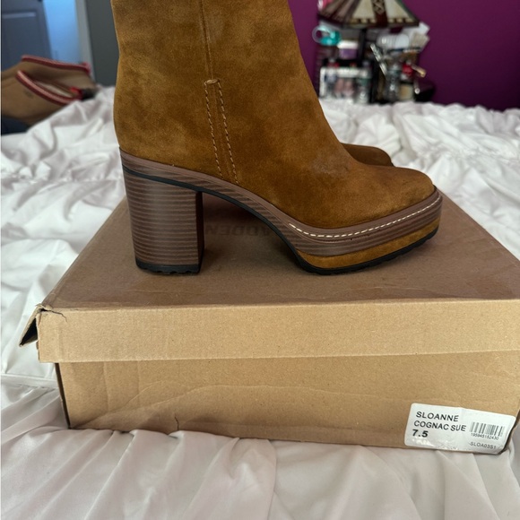 Steve Madden Sloanne Brown suede platform ankle booties size 7 new! - Picture 5 of 8